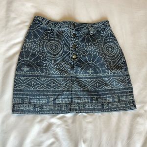 Free People print Jean skirt